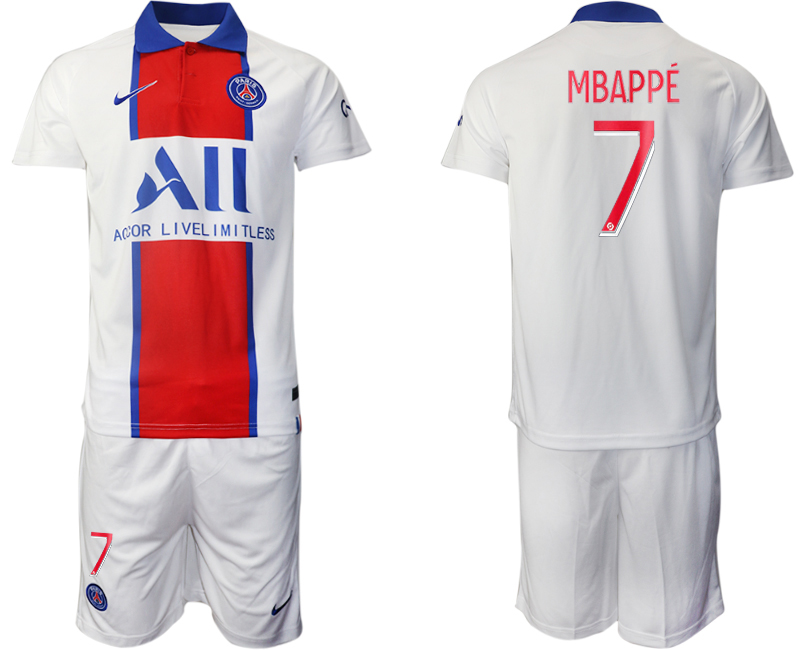 Men 2020-2021 club Paris St German away #7 white Soccer Jerseys->paris st german jersey->Soccer Club Jersey